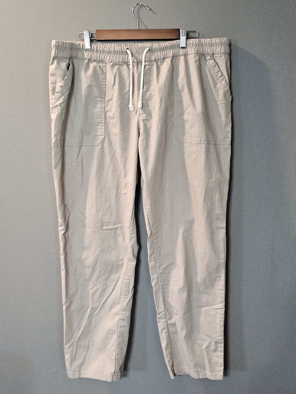 Pact Organic Cotton Beige Roll-Up Joggers With Drawstring Waist Womens XXL